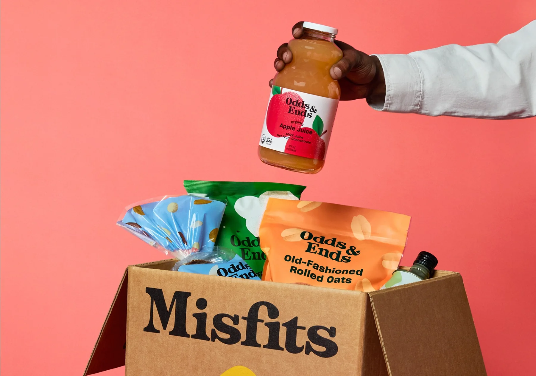 Misfits Market box filled with Odds & Ends products